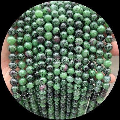 Assorted Color Round Natural Gemstone Beads Ruby Zoisite Apatite for Jewelry Making