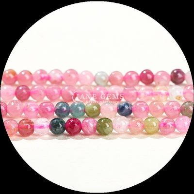 Vivid Round Multi Color DIY Jewelry Mini Loose Tourmaline Yellow Jade Loose Strands Beads