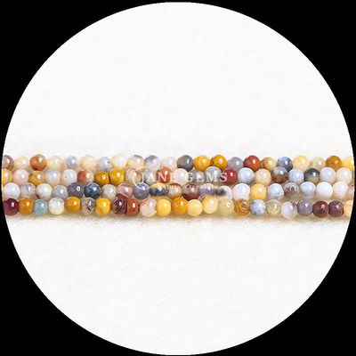 Natural Round Gemstone Beads Elegant Green Agate Rhodonite and Snowflake Obsidian for DIY Jewelry Making
