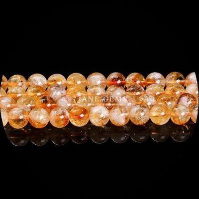 Round Gemstone Fire Quartz Smoky Quartz Bead Strands in Assorted Colors for DIY Jewelry Crafting