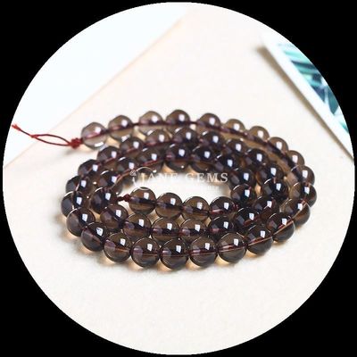 Round Gemstone Fire Quartz Smoky Quartz Bead Strands in Assorted Colors for DIY Jewelry Crafting