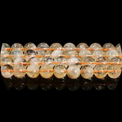 Natural Round Shape Gemstone Beads Clear Quartz Citrine Amethyst Loose Strands for DIY Jewelry