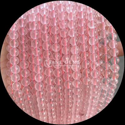 Round Shape Gemstone Beads Rose Quartz and Strawberry Quartz Loose Bead Strands for Earrings