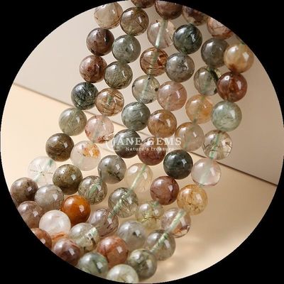 Round Shape Gemstone Beads Rose Quartz and Strawberry Quartz Loose Bead Strands for Earrings