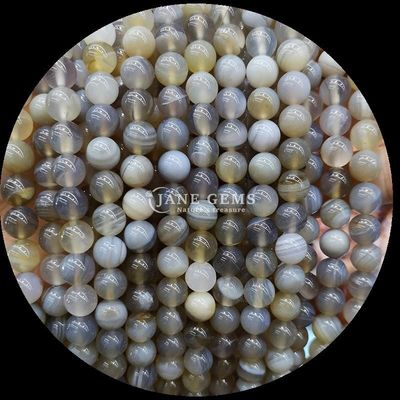 Round Shape Gemstone Red Stripped Agate Green Stripped Agate Natural Loose Bead Strands for Earrings DIY Jewelry Making