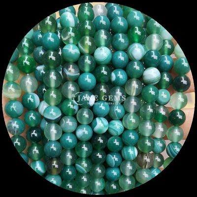 Round Shape Gemstone Red Stripped Agate Green Stripped Agate Natural Loose Bead Strands for Earrings DIY Jewelry Making