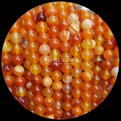 Multi-color Round Cut Gemstone Beads Yellow Blue Striped Agate for DIY Jewelry Making and Healing Bracelets