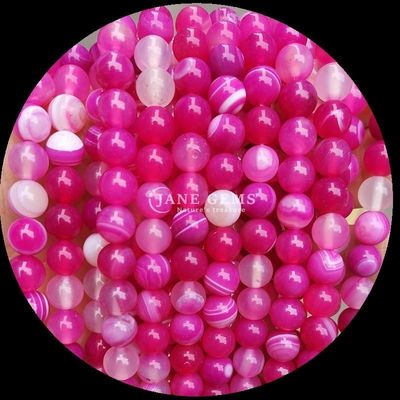 Multi-color Round Cut Gemstone Beads Yellow Blue Striped Agate for DIY Jewelry Making and Healing Bracelets