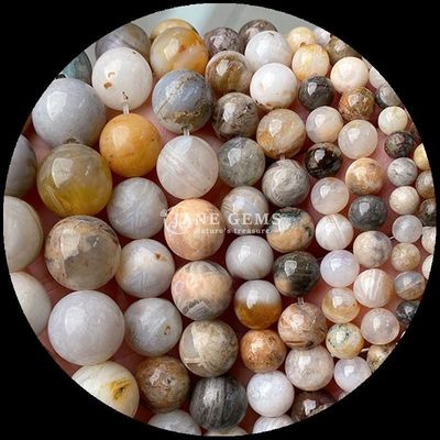 Round Shape 8mm Natural Gemstone Beads Various Agate Beads Carnelian Yellow Stripped Agate Loose Bead Strand for DIY Jewelry