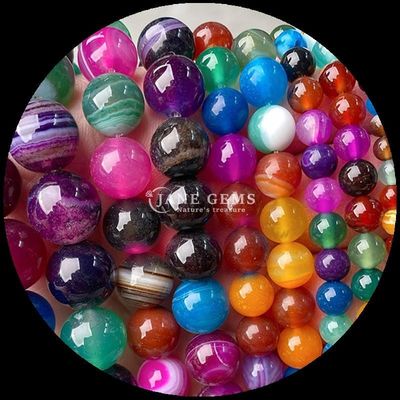 Striped Agate Beads Gemstone Beads 8mm for Jewelry Making DIY Craft