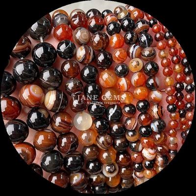 Striped Agate Beads Gemstone Beads 8mm for Jewelry Making DIY Craft