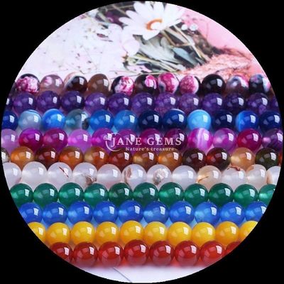 Natural Assorted Gems Bead DIY Jewelry Making with Purple and Yellow Agate Beads