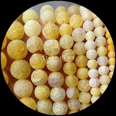 Gemstone Round Shape Beads Yellow Blue Weathered Agate Loose Strands for DIY Jewelry