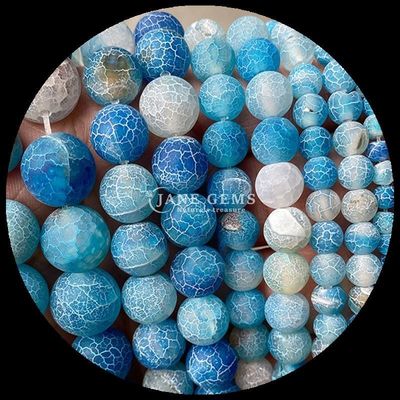 Gemstone Round Shape Beads Yellow Blue Weathered Agate Loose Strands for DIY Jewelry