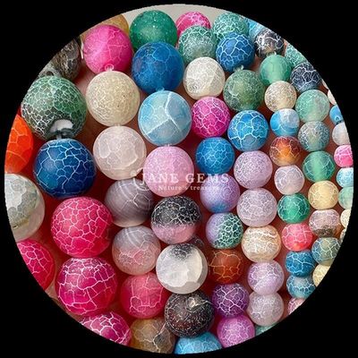 Multi-color Agate Beads 8mm Bead Size Natural Gemstone Round Cut Rainbow Weathered Agate Loose Strands for DIY Gift