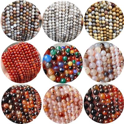 Customized Multi-color Agate Beads in 8mm Round Shape from for Jewelry Making