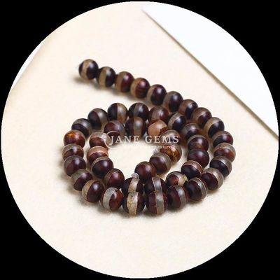 DIY Jewelry Making Essential Multi-color Tibatan Agate Beads Three Eyes Dzi Loose Bead Strands with Polished Technique