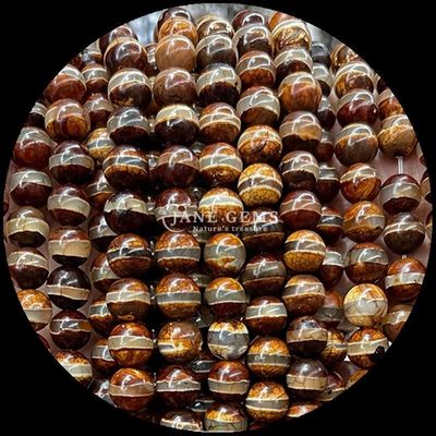 Round Shape Tibatan Agate Beads Loose Bead Strands for DIY Jewelry Making