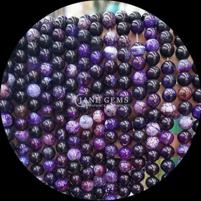 Natural Gems Bead Round Cut Fire Agate Loose Bead Strands for Beaded Clothing Embellishments Made