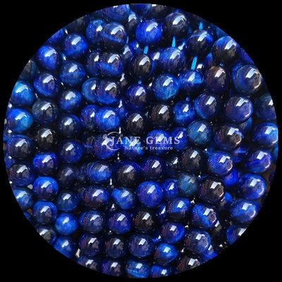 Gemstone Round Shape Bead Blue Tiger's Eye Loose Bead Strands for DIY Jewelry and Gifts
