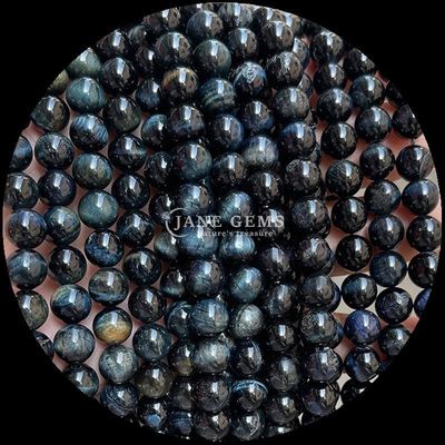 Gemstone Round Shape Bead Blue Tiger's Eye Loose Bead Strands for DIY Jewelry and Gifts