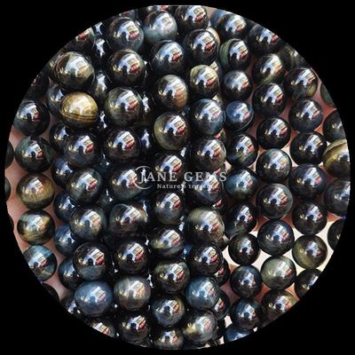 Round Shape Natural Gemstone Beads Tiger's Eye Loose Bead Strands for Jewelry Making Polished Technique