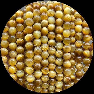 DIY Jewelry Making Essential Gems Bead 8mm Round Shape Tiger's Eye Loose Bead Strands