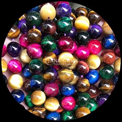 DIY Jewelry Making Essential Gems Bead 8mm Round Shape Tiger's Eye Loose Bead Strands
