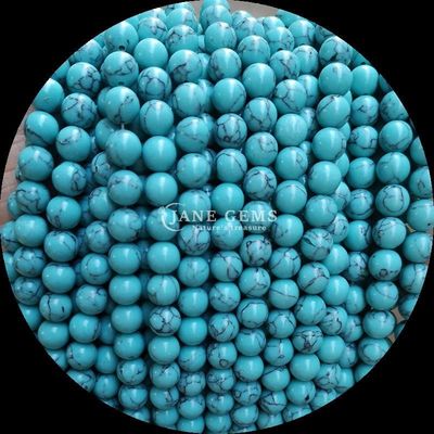 8mm Polished Gems Bead for Jewelry Making Supplies , Various Colors Turquoise Loose Bead Strands