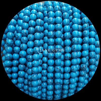 8mm Polished Gems Bead for Jewelry Making Supplies , Various Colors Turquoise Loose Bead Strands