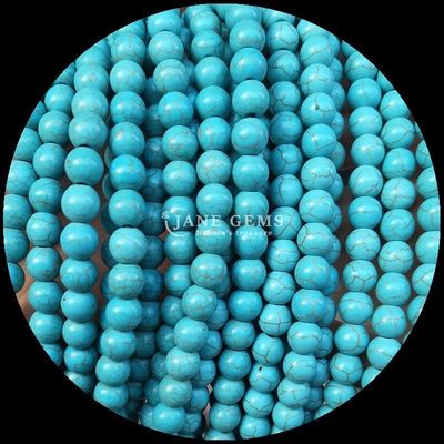 DIY Jewelry Making Round Cut Gemstone Turquoise Bead Strands in 8mm Size and Various Colors