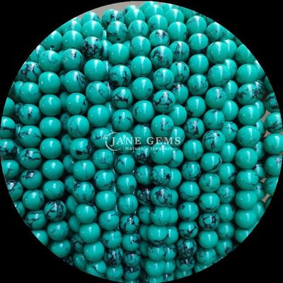 DIY Jewelry Making Round Cut Gemstone Turquoise Bead Strands in 8mm Size and Various Colors