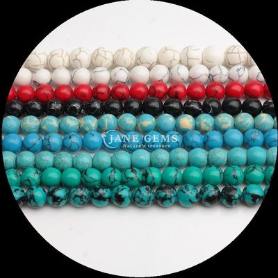 DIY Jewelry Making Round Cut Gemstone Turquoise Bead Strands in 8mm Size and Various Colors