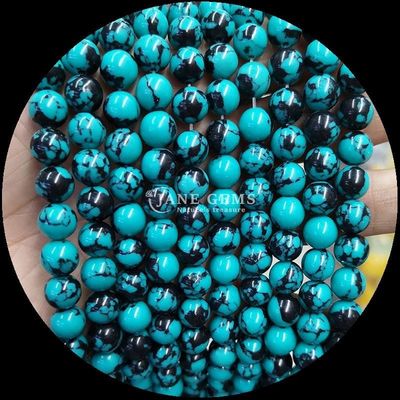 DIY Jewelry Making Round Cut Gemstone Turquoise Bead Strands in 8mm Size and Various Colors