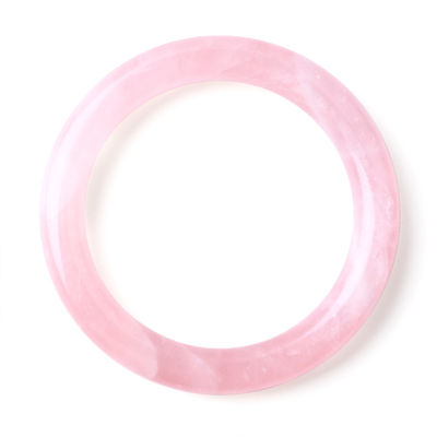 Natural Crystal Polished Stone Pink Rose Quartz Bangle Crystal Jewelry For Birthday Gift