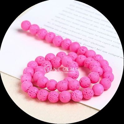 Multi-color Gemstone Various Colors Natural Lava Stone Healing Stone Loose Bead Strands for DIY Jewelry