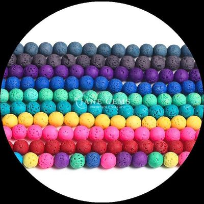 Multi-color Gemstone Various Colors Natural Lava Stone Healing Stone Loose Bead Strands for DIY Jewelry