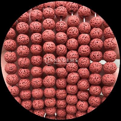 DIY Jewelry Making with Natural Gems Bead Round Shape Healing Gemstone Colorful Lava Stone Loose Bead Strands for Gifts