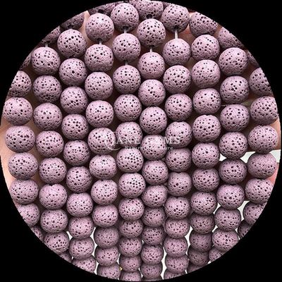 DIY Jewelry Making with Natural Gems Bead Round Shape Healing Gemstone Colorful Lava Stone Loose Bead Strands for Gifts