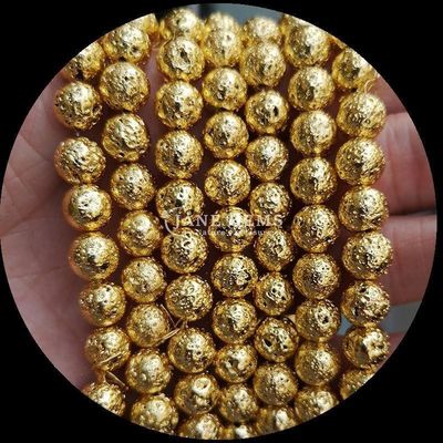 Round Shape Gemstone Beads Polished Various Colors Plated Lava Stone for Stunning Handcrafted Jewelry