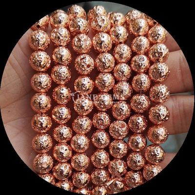 Round Shape Gemstone Beads Polished Various Colors Plated Lava Stone for Stunning Handcrafted Jewelry