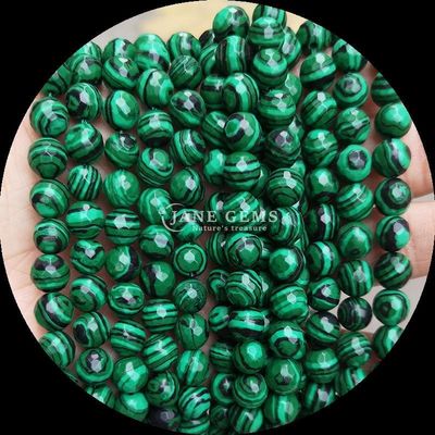 Synthetic Malachite Beads Strand Perfect for Round Cut Bracelets in Various Colors