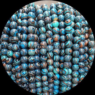 Synthetic Malachite Beads Strand Perfect for Round Cut Bracelets in Various Colors