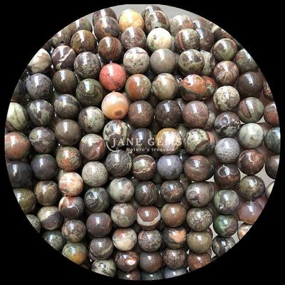 Round Shape Gems Bead Various Colors Wood Pattern Loose Bead Strands Perfect for Jewelry Making 8mm Bead Size