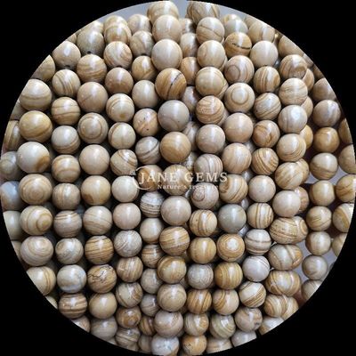 Round Shape Gems Bead Various Colors Wood Pattern Loose Bead Strands Perfect for Jewelry Making 8mm Bead Size