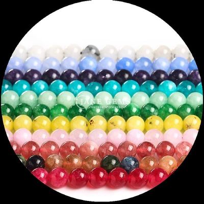 Gemstone Beads in Round Shape and Multiple Colors Various Chalcedony Loose Bead Strands Perfect for DIY Jewelry