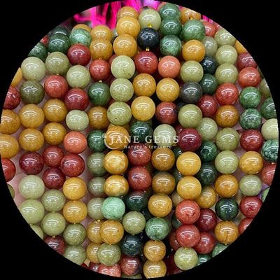 Gemstone Beads in Round Shape and Multiple Colors Various Chalcedony Loose Bead Strands Perfect for DIY Jewelry
