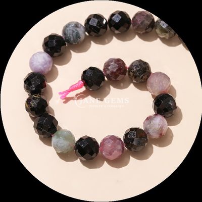 Gemstone Round Shape Beads Rose Quartz Clear Quartz Round Faceted Loose Beads for Elegant Jewelry Collections