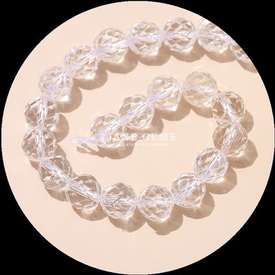 Gemstone Round Shape Beads Rose Quartz Clear Quartz Round Faceted Loose Beads for Elegant Jewelry Collections