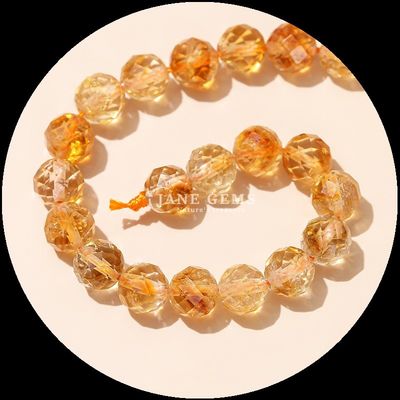 Multi-color Gems Bead Natural Gemstone Beads Citrine Strawberry Quartz Faceted Round Loose Bead Strands